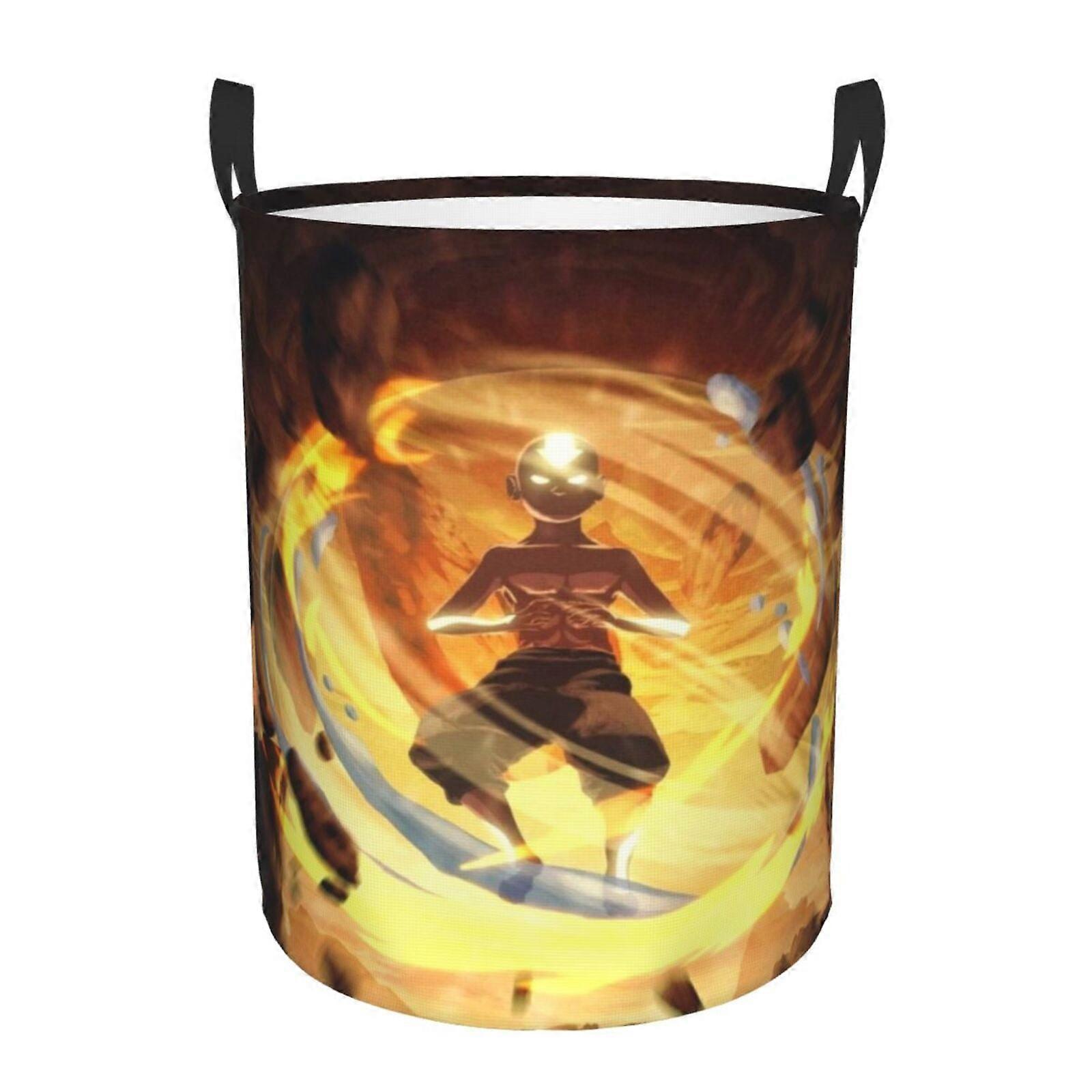 Avatar The Last Airbender 3d Graphic Flame Laundry Basket Fire Flame Clothes Hamper Storage With Handle-SYS29158