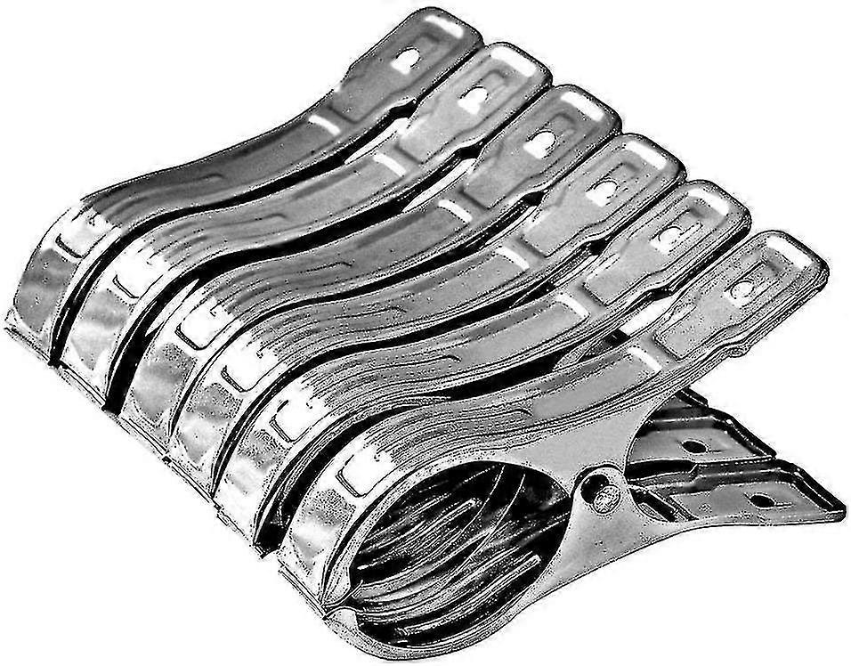 6pcs Large Stainless Steel Clothespins, Non-slip Durable Windshield