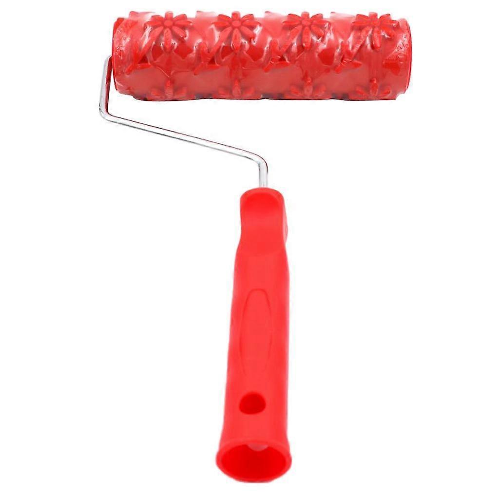 7-Inch Assorted Embossed Pattern Painting Roller with Plastic Handle  Small Flower