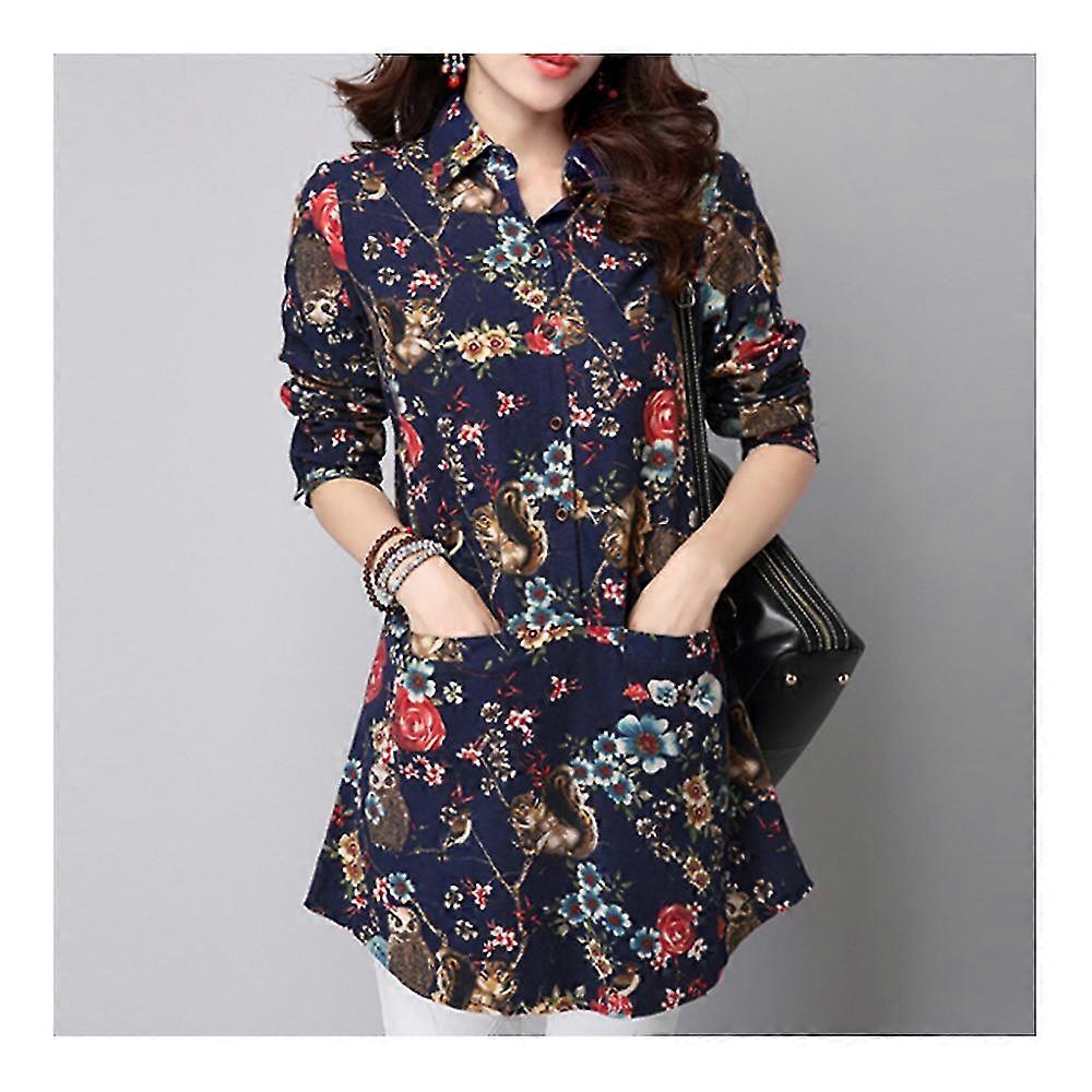 Plus Size Middle Long Loose Shirt