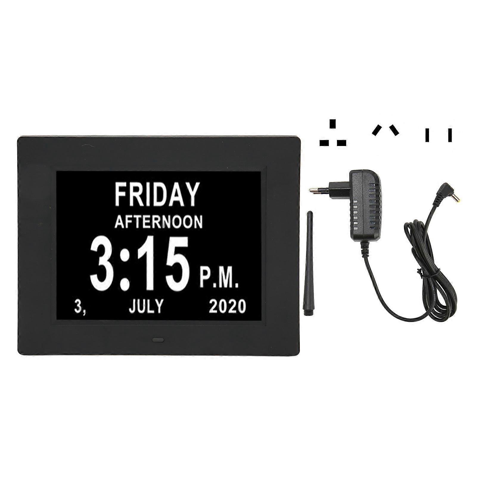 Digital Day Clock 7 Inch Auto Dimmable Clock with Unabbreviated Year Month Alarm Clock for Elderly 110?240V AU Plug