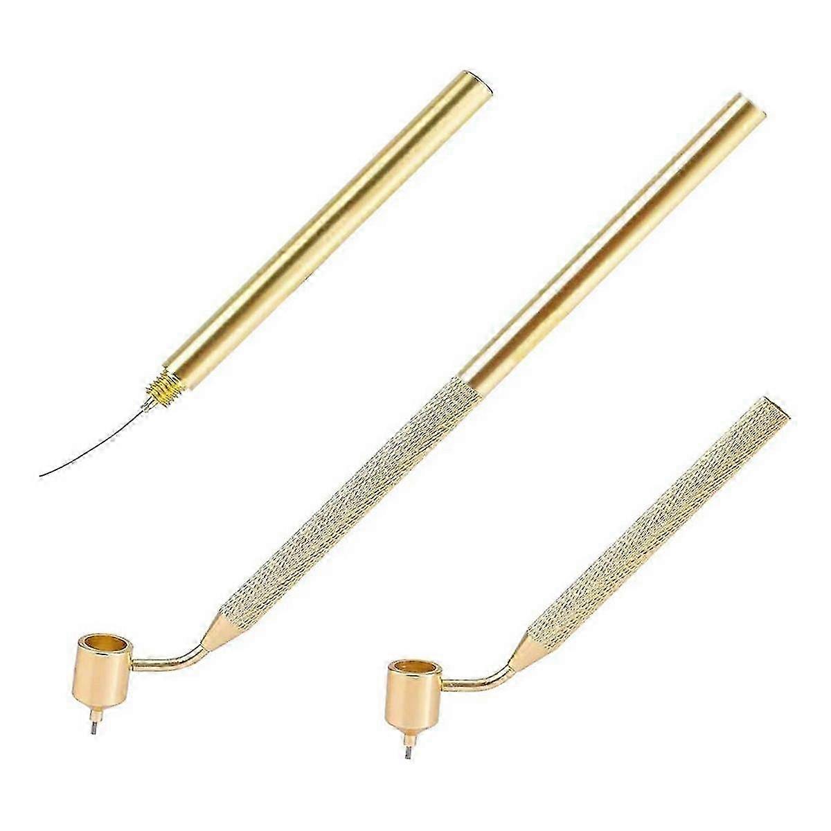 2 Pcs Paint Applicator Pen, 0.4/0.7mm Slanting Fine Line Writer Pen Aluminum Detailing Fluid Writer