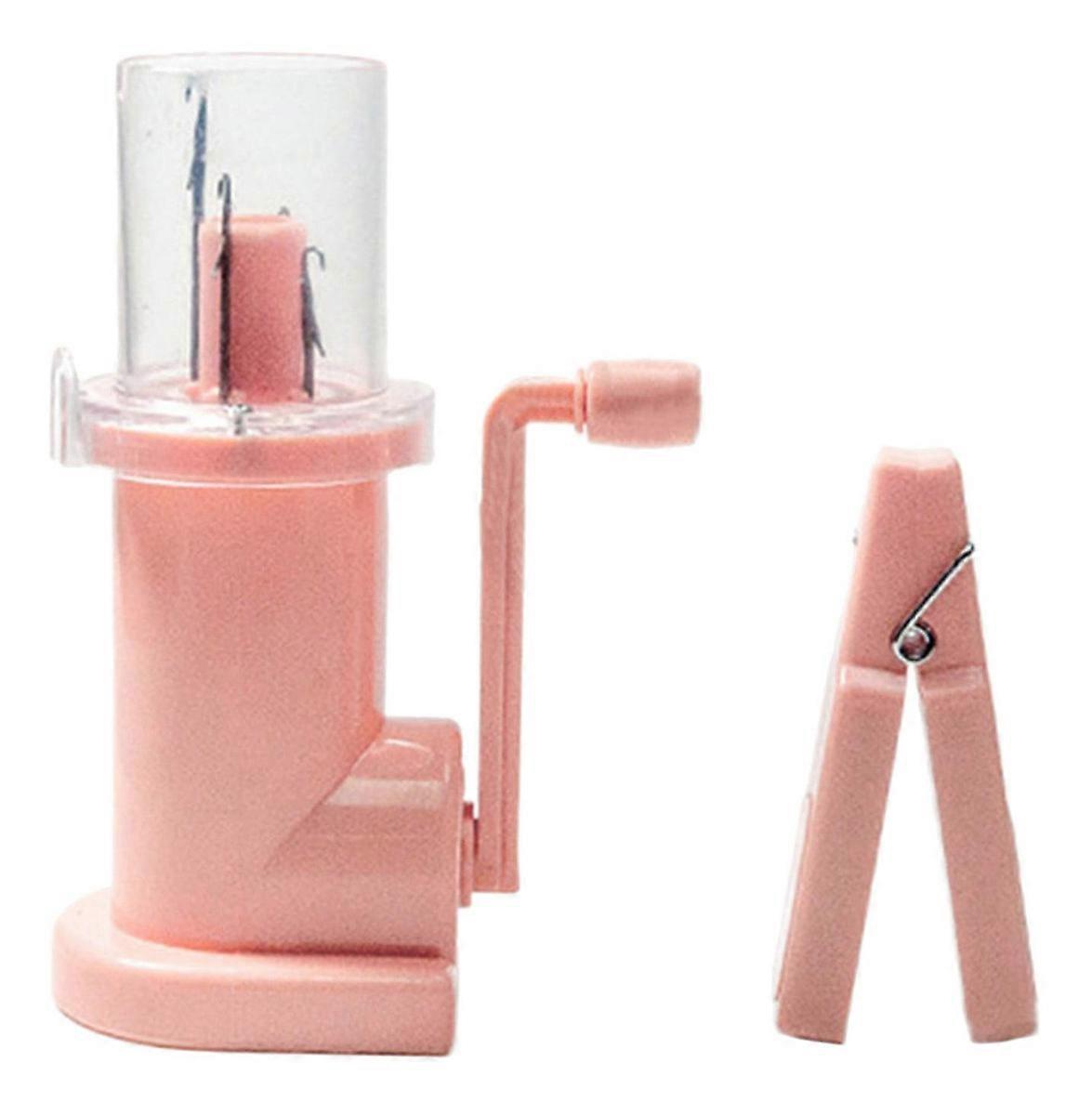 Knitting machine, hand knitting machine, hand cranked semi-automatic knitting machine, hand knitting machine, small knitting machine (Pink)(2pc)