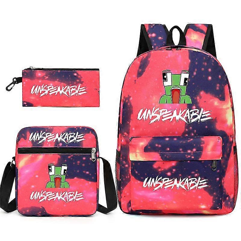 2023 Fritid Unspeakable Student Schoolbag Ryggsäck Liten axelväska Penna Bag Tredelad Set