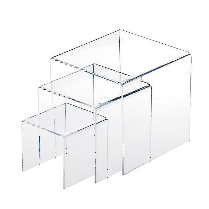 Acrylique Display Risers 3 Tailles Étapes Acrylique Display Stand Anti-corrosion Clear Showcase Display Shelf For Figure Collection Bijoux Cup Cake Buffet