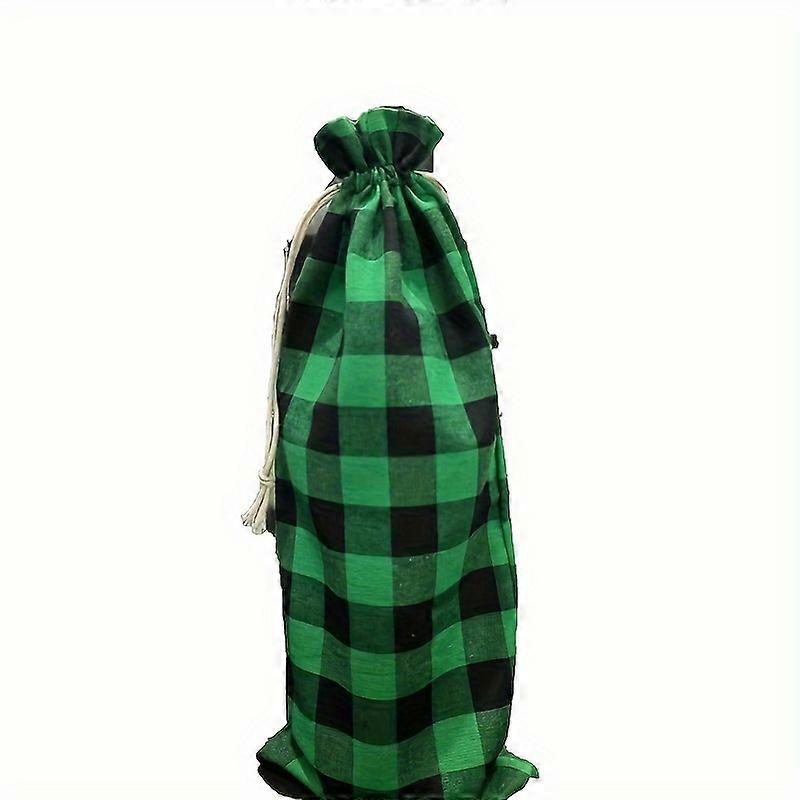 12pcs, Linen Bunched Wine Bag Gingham Wine Bag Drawstring Bunched Linen Wine Bag, Travel Wine Travel Protector, Leak Proof Bottle Travel Sleeve Case,