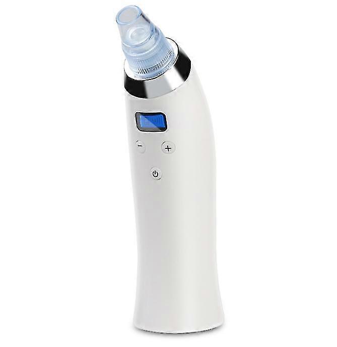 Professional Blackhead Vacuum Cleaner, With LCD Display and Four Replacement Tips(White)