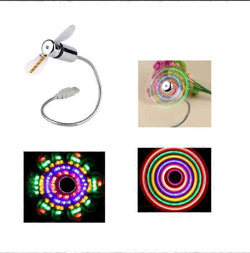 USB fan with colored LEDs