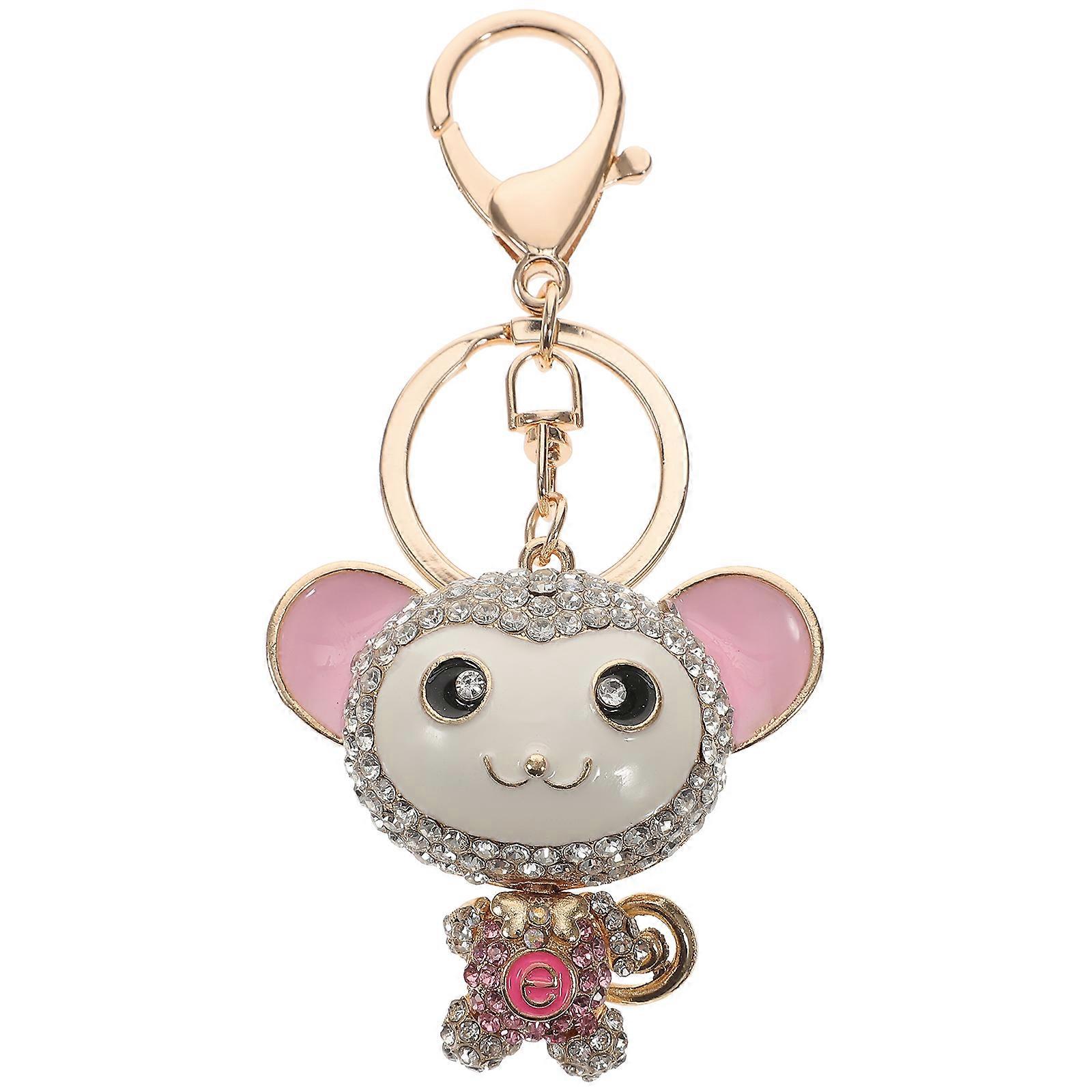 Small Monkey Keychains Decorative Key Rings Cartoon Monkey Keychains Metal Keychain Decors