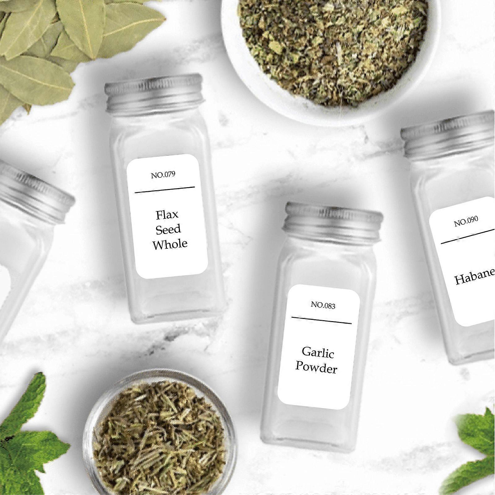 100% New,6 Spices Waterproof And Herb Name Jar Labels Pe Stickers  Removable Modern Minimalist