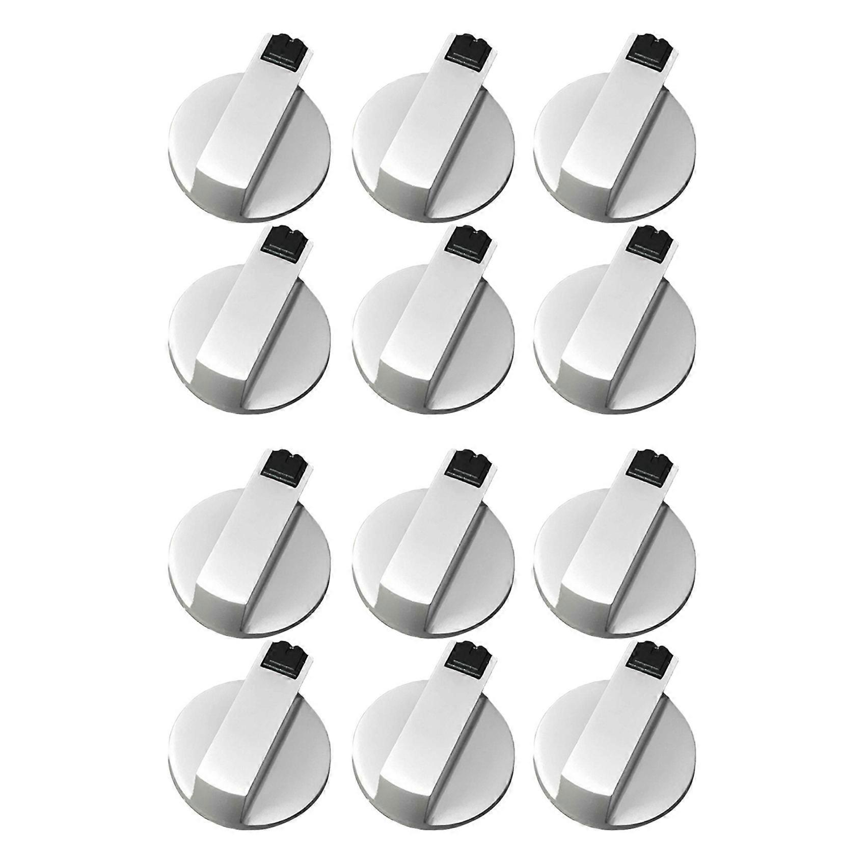 Cooker Knobs, Knob 12Pcs, Alloy 6mm Universal Silver Gas Stove Control Knobs Adaptors