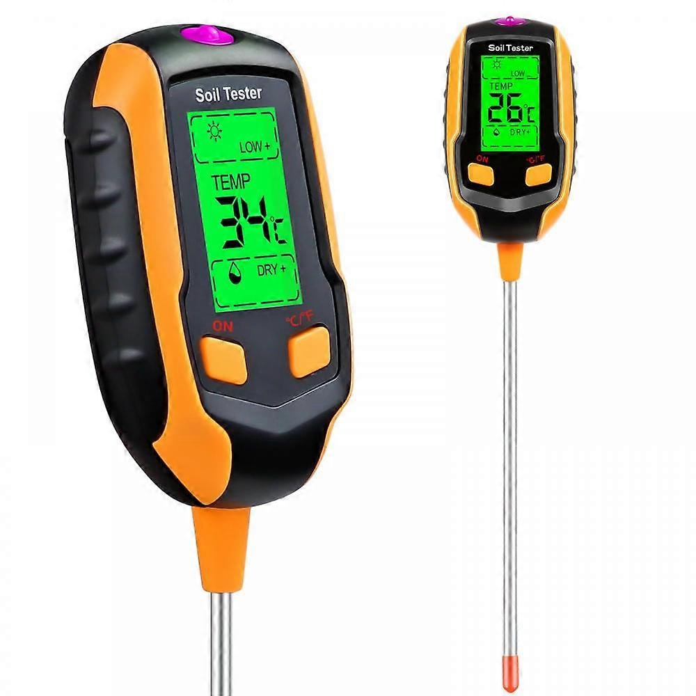 4-in-1 Soil Moisture Meter Digital Plant Temperature/Soil Moisture/PH Meter/Sunlight Intensity/Environment Humidity Backlight LCD display Soil Test Me