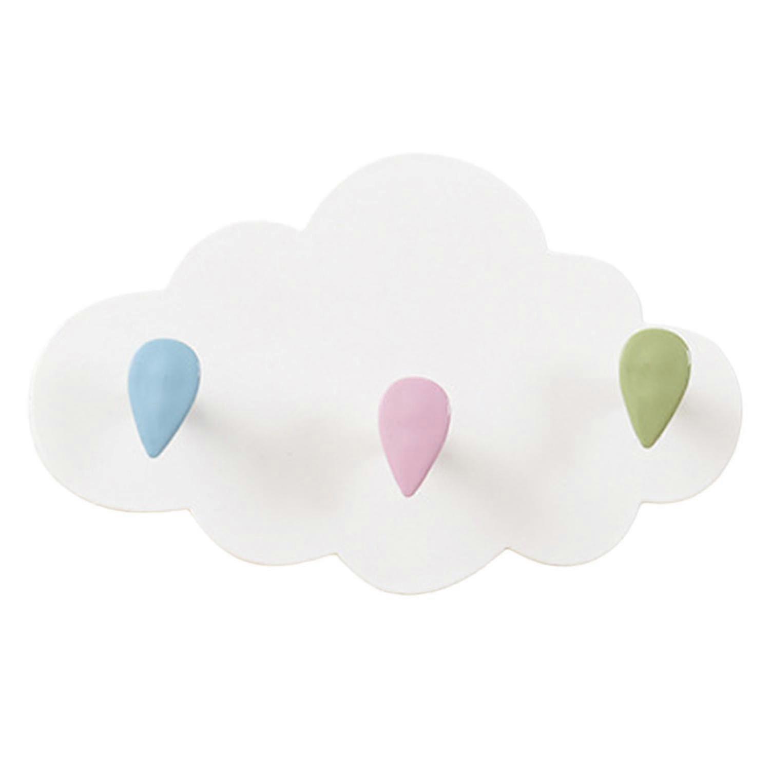 Hooks Nail-free Three-hook Cloud Shape Storage Hangers for Bathroom
