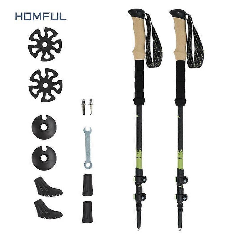 New Nordic 195g/pc Trekking poles Walking sticks Alpenstock Telescopic ultralight Premium Carbon Adjustable with Quick Lock Canes & Walking Sticks