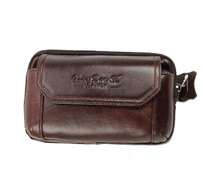 Uomini In Pelle Reale Di Pelle Bovina Cellulare Del Telefono Mobile Caso Di Copertura Borsa Sigaretta Soldi Hip Belt Marsupio Marsupio Padre Regalo...
