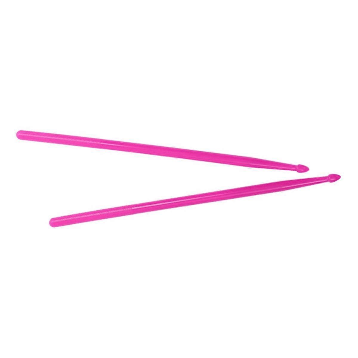 2pcs 5A Baguettes Lumineuses Lumière Baguettes Nylon Glow Baguettes Scène Interprète Batteur Cadeau Baguettes (Rose)