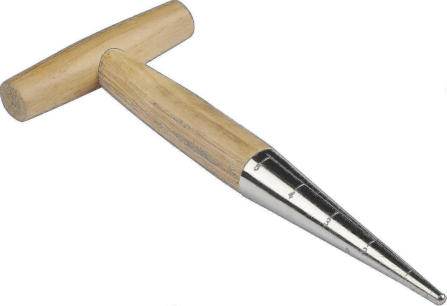 Dibbler manual de acero inoxidable con mango de madera liviano