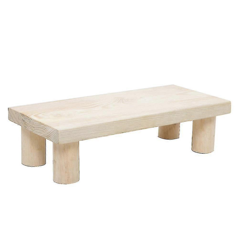 1pc עץ רגלים בית ילד שרפרף ריהוט שרפרף (צבע עץ)