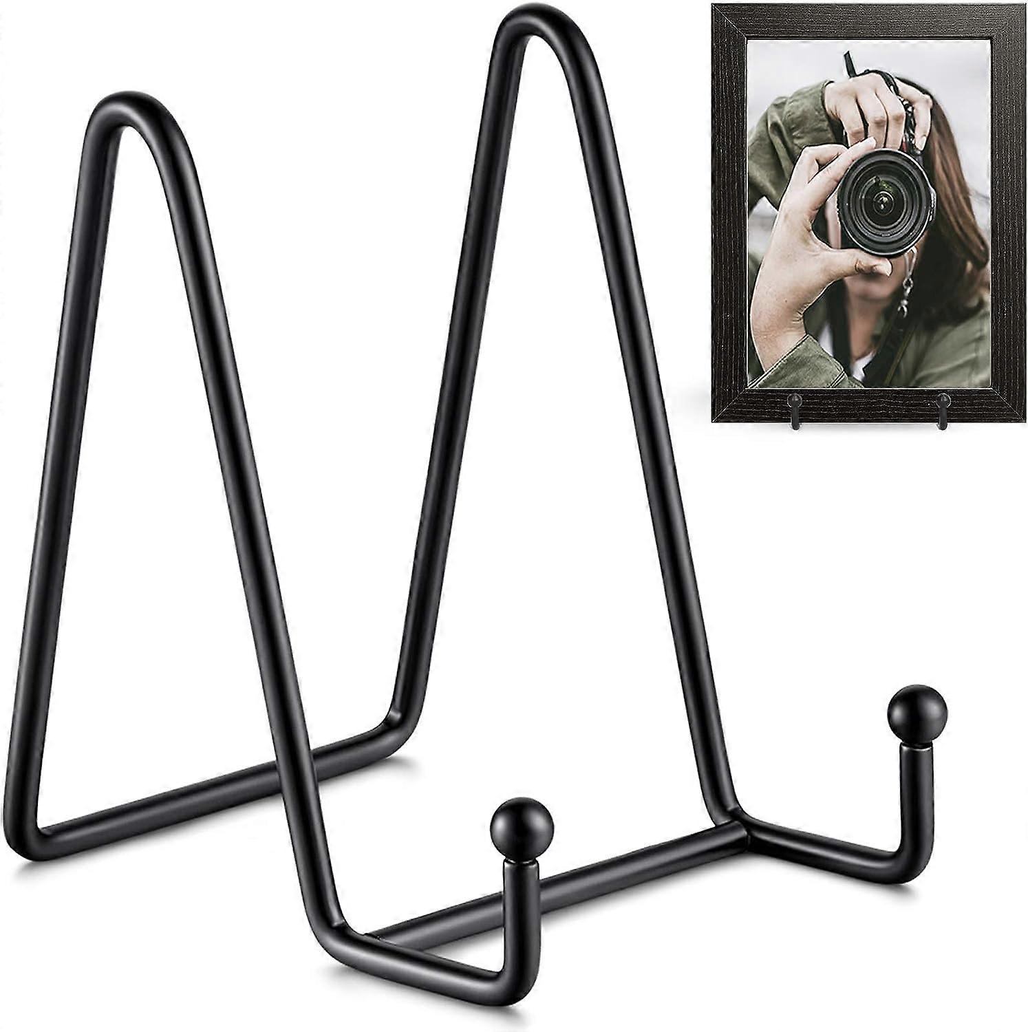 Plate Holders for Display - 4.5 Inch Plate Holder Display + Metal Frame Stand for Photo, Decorative Plate, Book, Photo Easel (2 Pack)