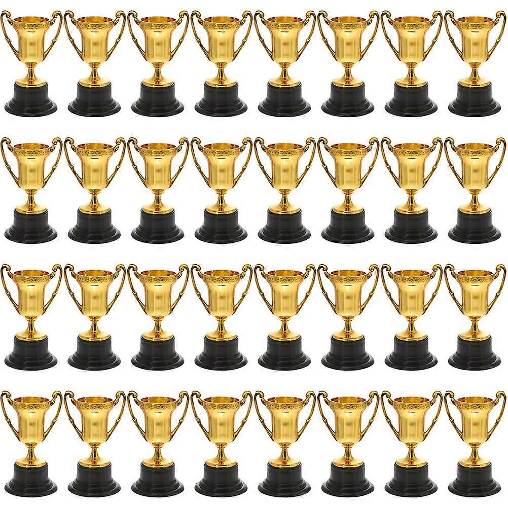 32pcs Mini Trophy Model Small Plastic Trophy  Party Prop Plastic Trophy  Toy with Base