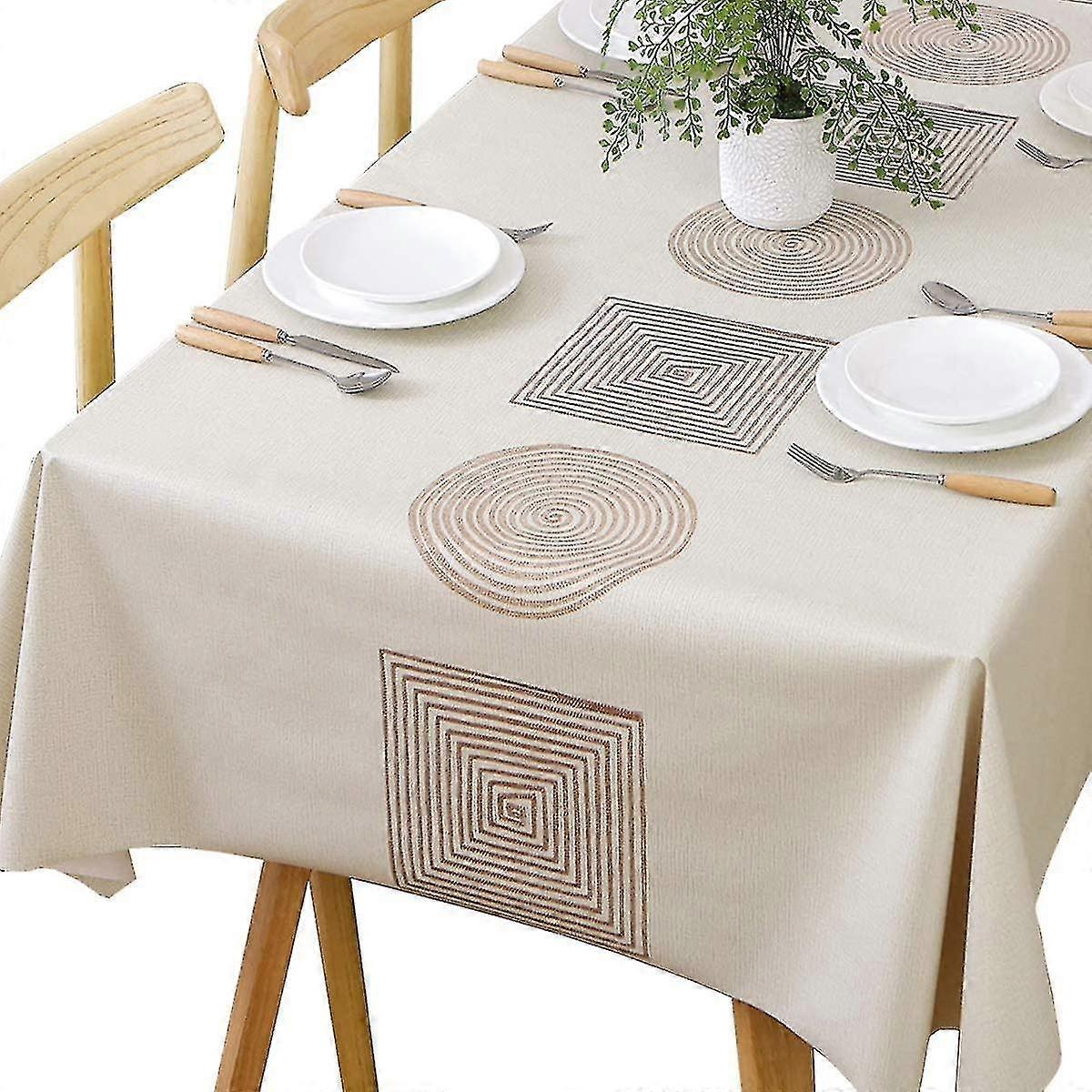 Table Cloth Wipeable Tablecloth Pvc Plastic Wipe Clean Waterproof Rectangular Table
