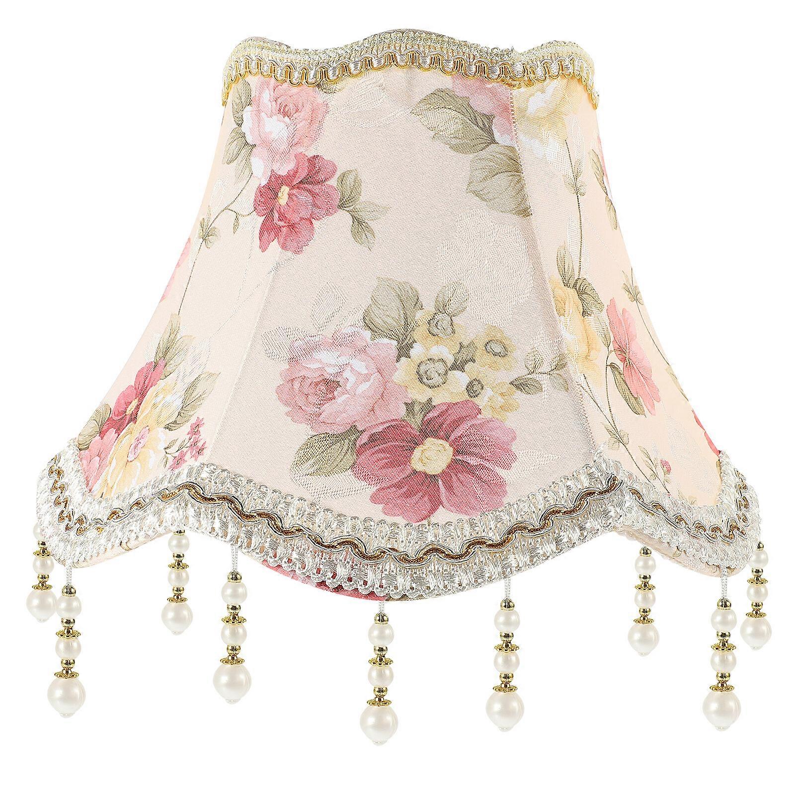 Elegant Flower Pattern Lampshade Delicate Cloth Table Lampshade Home Lampshade Replacement