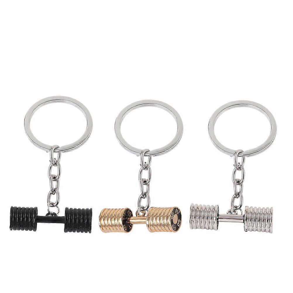 3pcs Dumbbell Key Rings Key Pendants Dumbbell Keychain Exercise Charm Handbag Hanging Decors