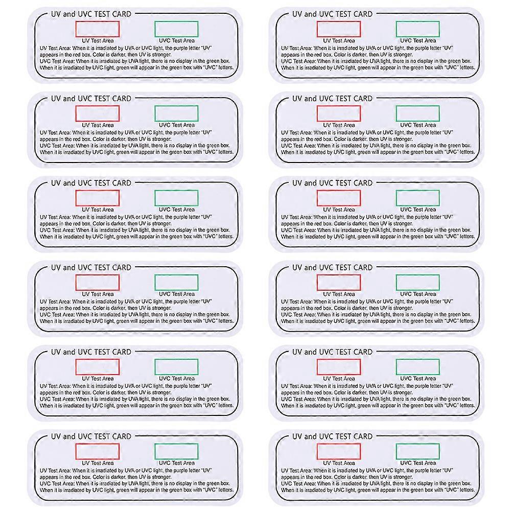 12 Pcs Uvc-uva Test Cards Uvc-uva Indicator Cards Uvc-uva Test Strips Indicator Cards Uvc Test Cards