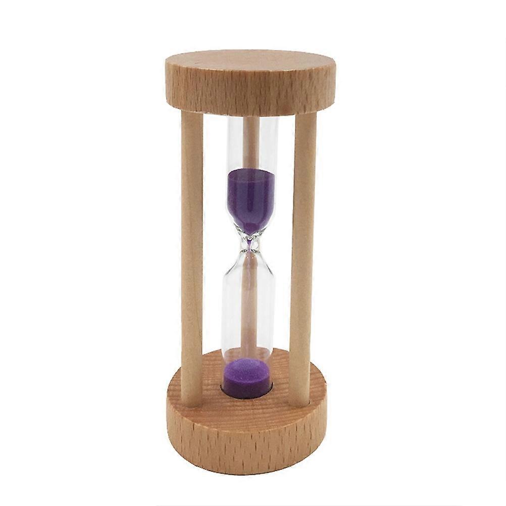 3 Min Wooden Sandglass Hourglass Purple Sand Timer Clock Table Desktop Decoration