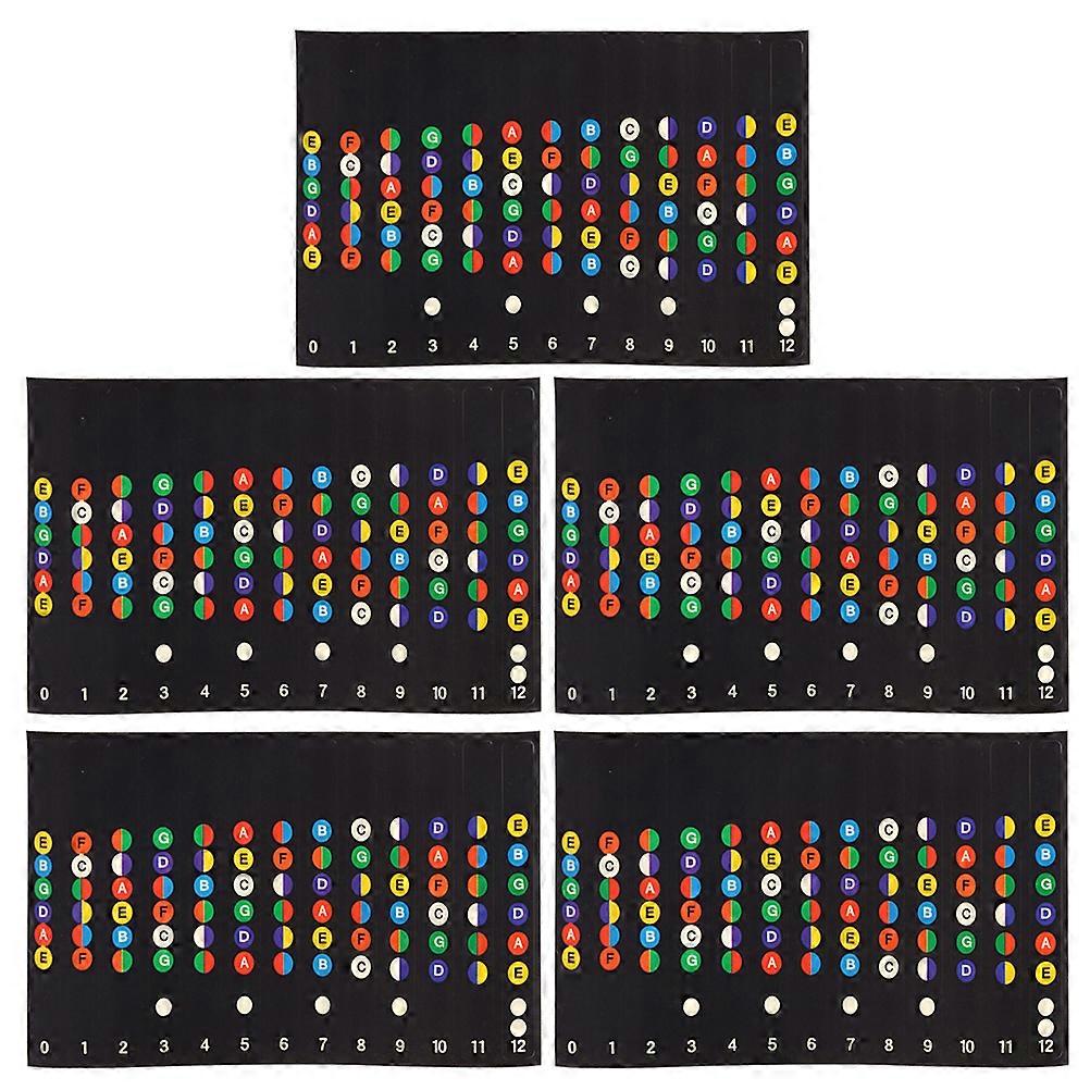 5Pcs Creative Guitar Fretboard Notes Beginner Strings Guitar Trainer Map Scale Stickers