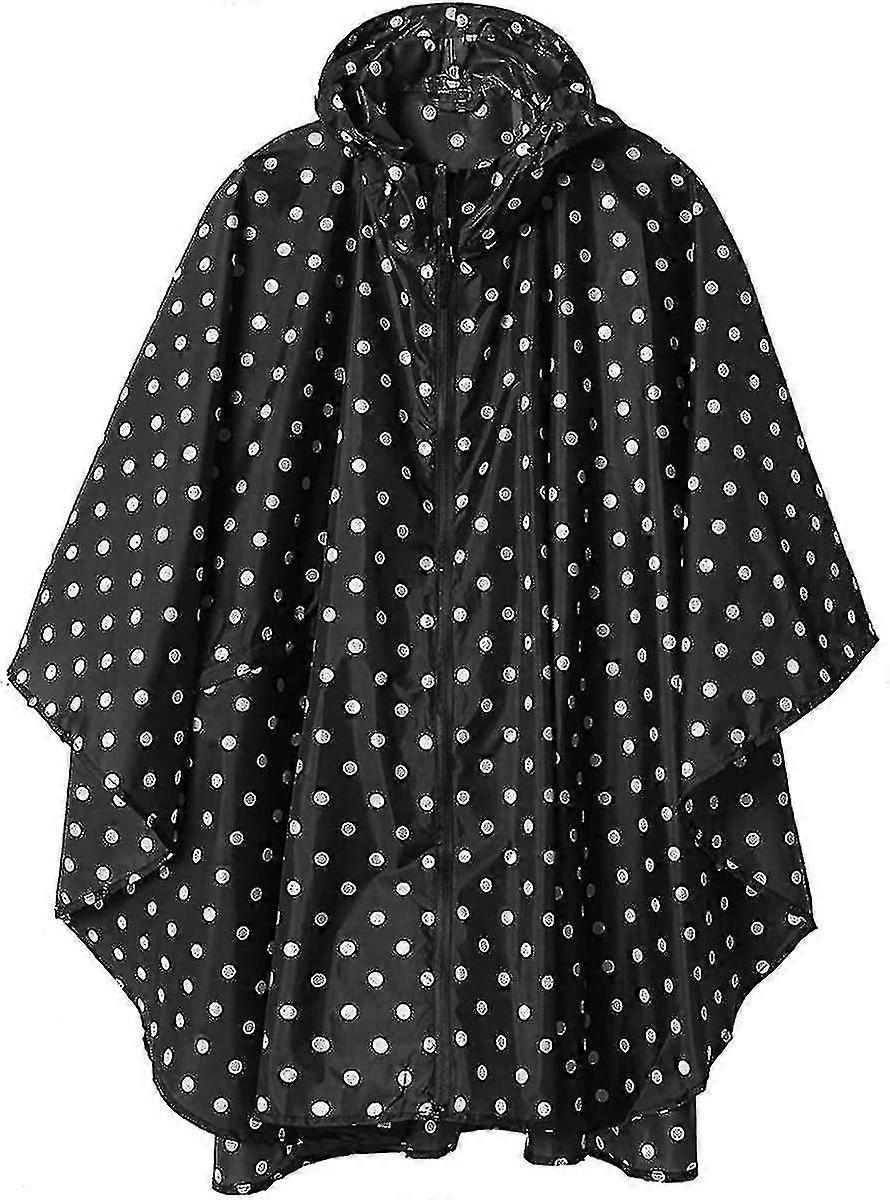 Rain Poncho Jacket Coat Hooded For Adults With Pockets
