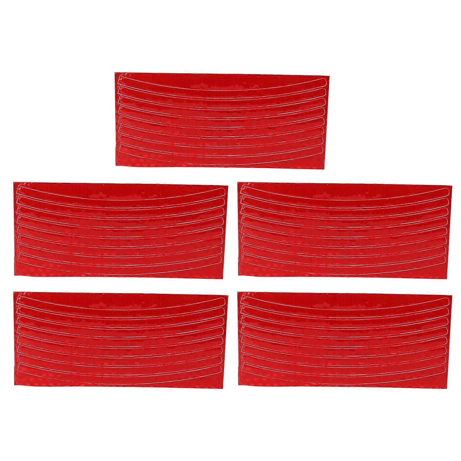 20245kpl/setti maastopyörän heijastavat tarrat korkean lämpötilan kestävät polkupyörän vanteen raidatPunainen