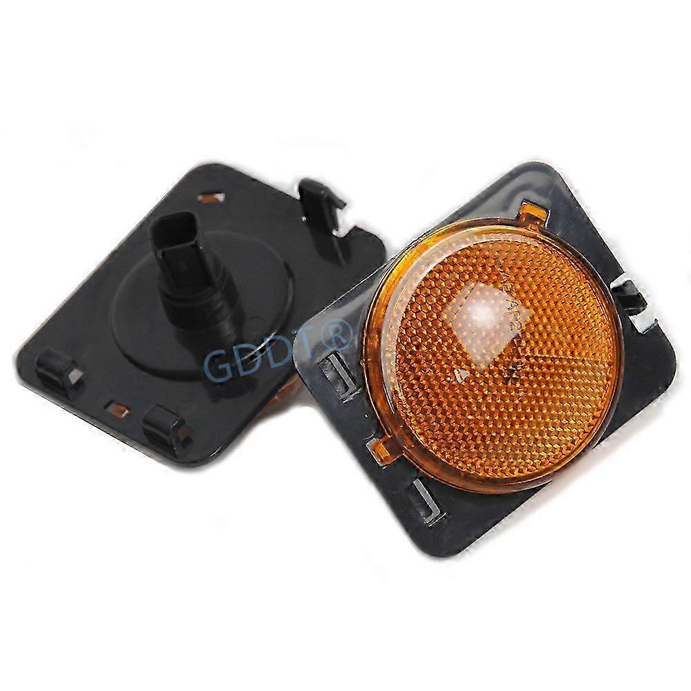 1 Pair Side Turn Signal Lights Front Fender Lamp for Wrangler-JK 2007-2015 Halogen Marker Side Lamp