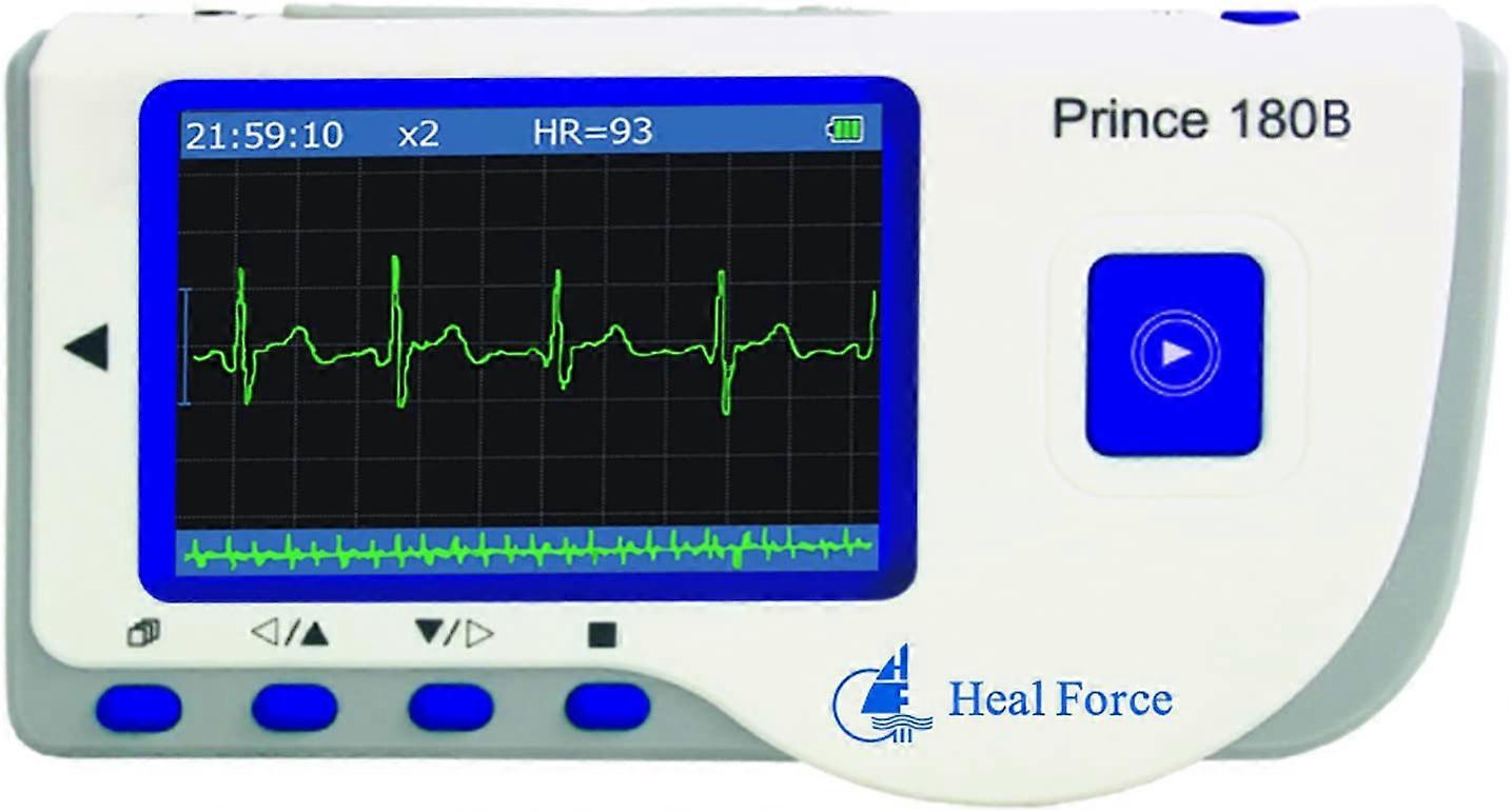 Monitor OnlyHeal Force Prince 180B1 Portable Easy Monitor Unit, 10-Hour Continuous Measurement, 1200's-record Storage, with USB Cable, User Manual and