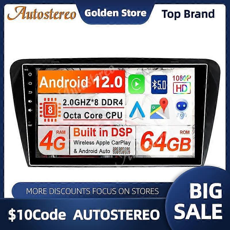 Android 13 4GB Wireless Carplay Car DVD Player GPS Navigation For Skoda Octavia 2014-2017 Auto Radio Muiltmedia Stereo Head Unit