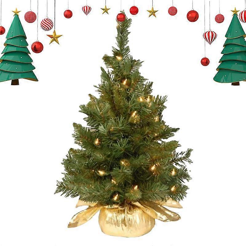 Christmas Trees Prelighted Artificial Pine Tree 60cm Realistic Pre-lit Christmas Tree With Warm White LED Lights Christmas