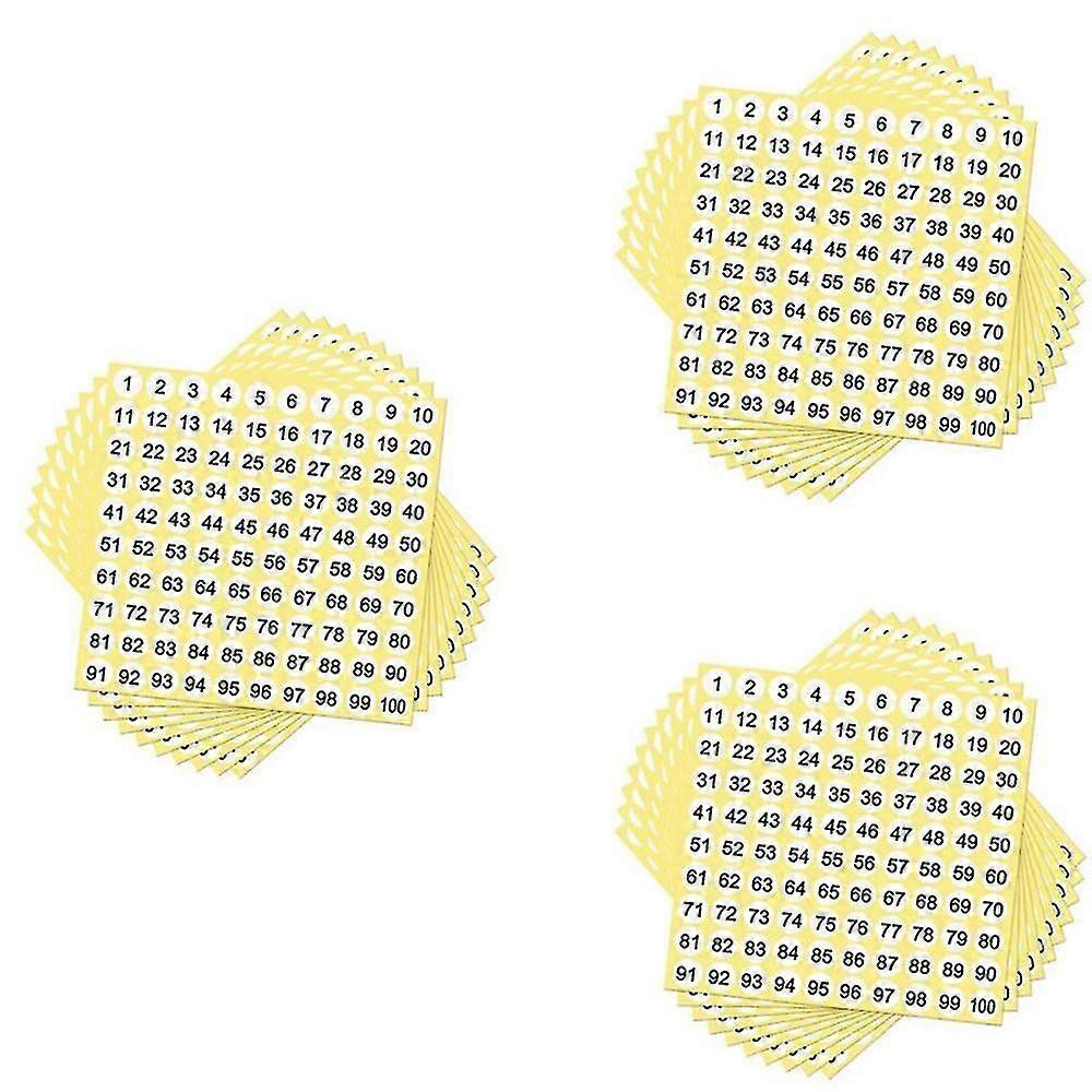 100 Sheets Number Labels Stickers 1-100 Numbers Round Stickers S2024123013853