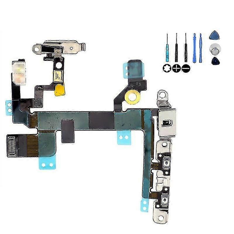 Replacement Power Mute Volume Button Flex Cable With Bracket Tool Compatible Iphone Se