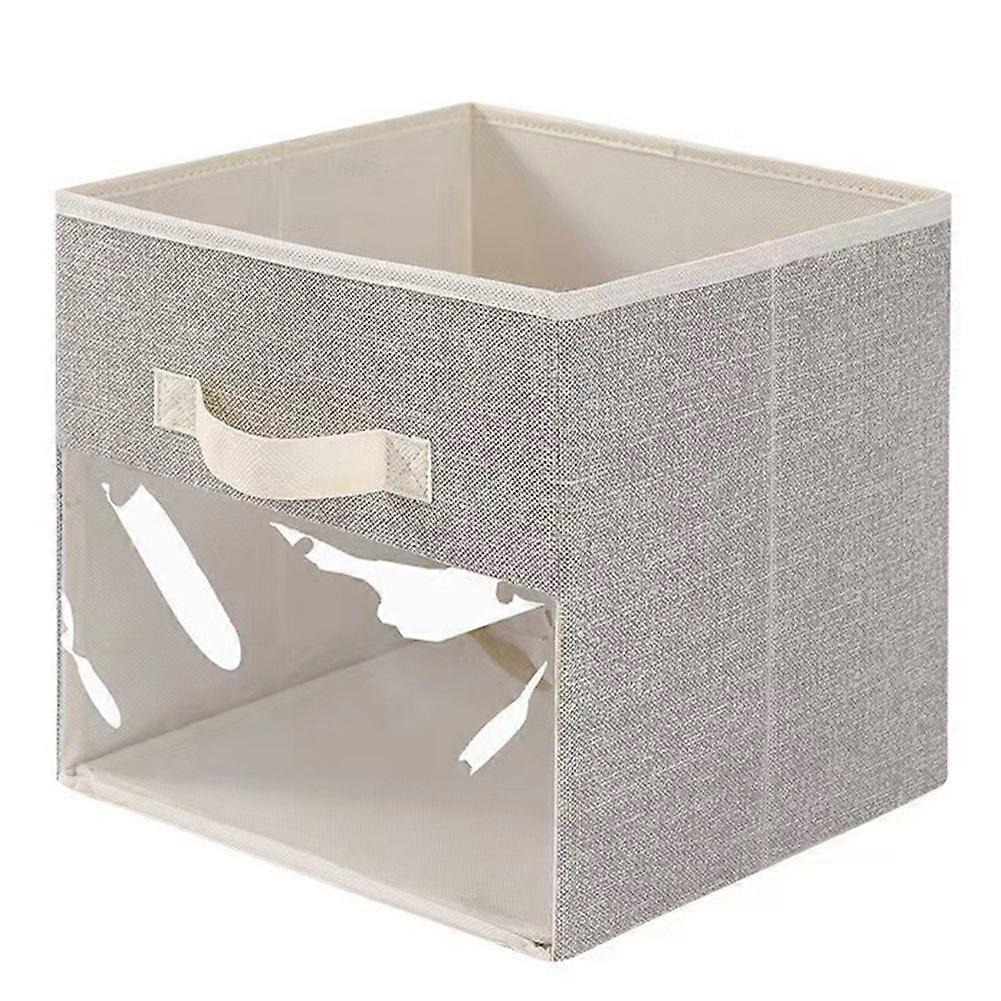 Fabric Cube Storage Box Transparent Storage Box for Closet Foldable Storage Box C