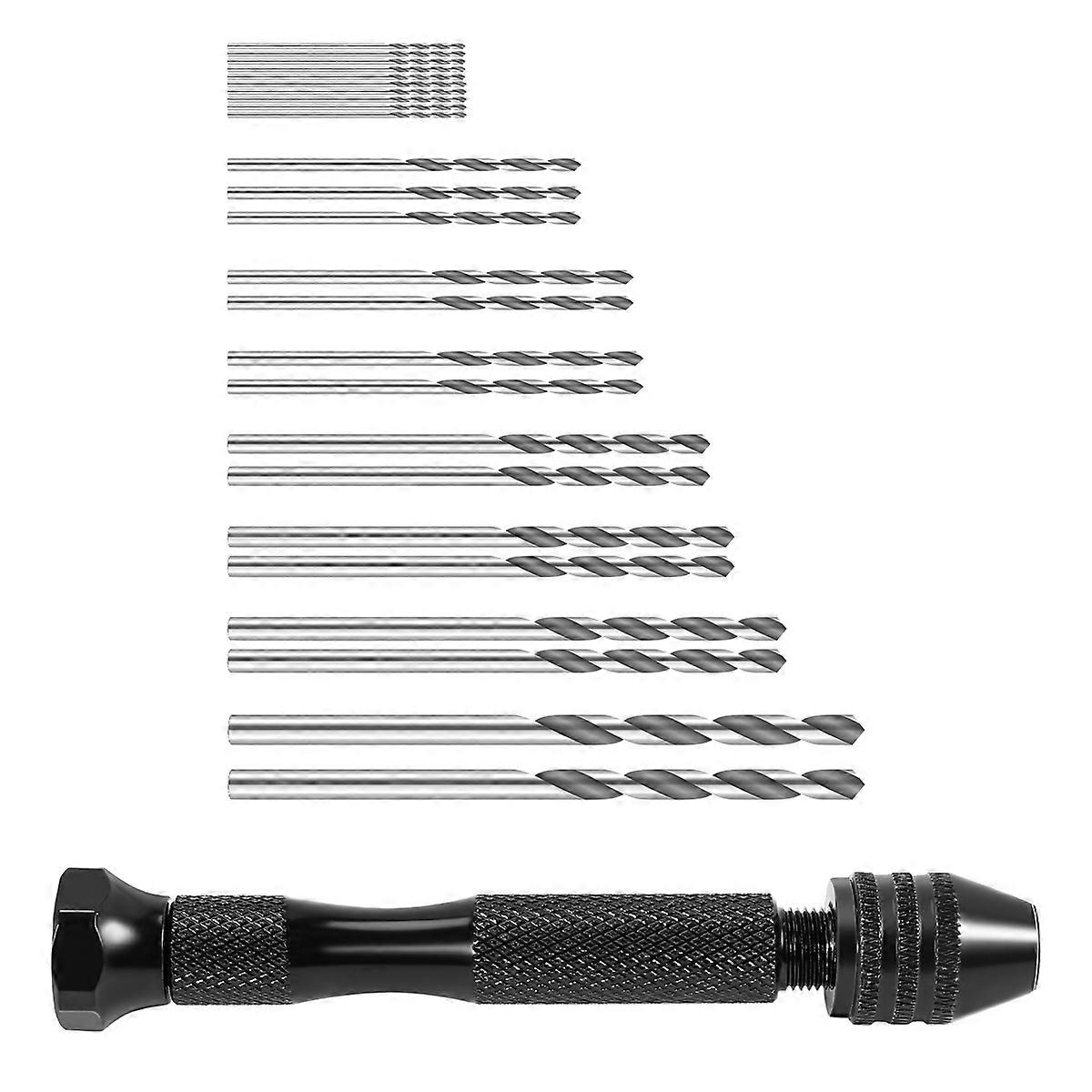 Hand Twist Drill Bits Set,DIY Precision Pin Vise Model Mini Hand Spiral Drill with 25pcs 0.3mm to 3