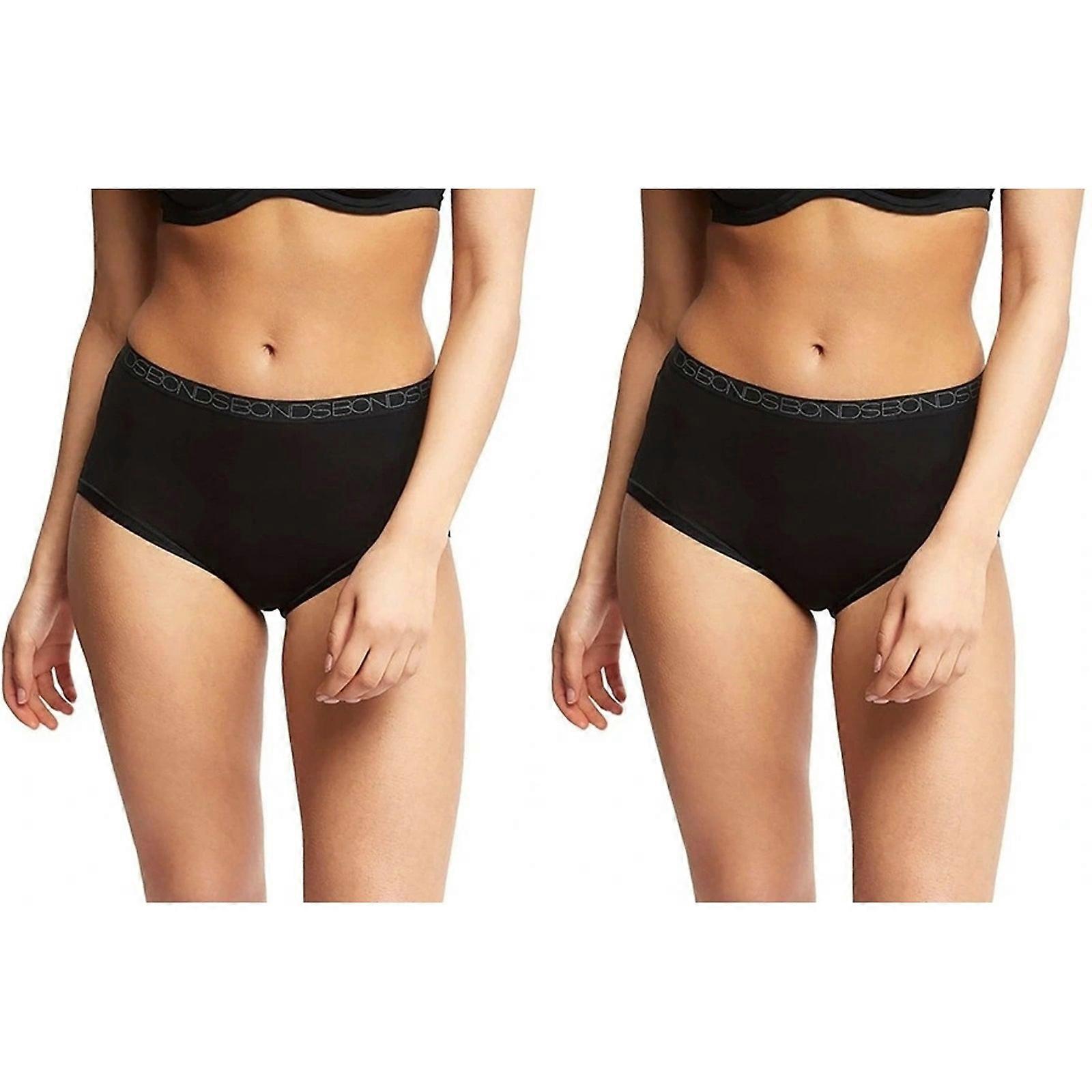 2 Pack Bonds Invisitails Full Briefs Womens Panties Underwear Wzggy Black Bulk