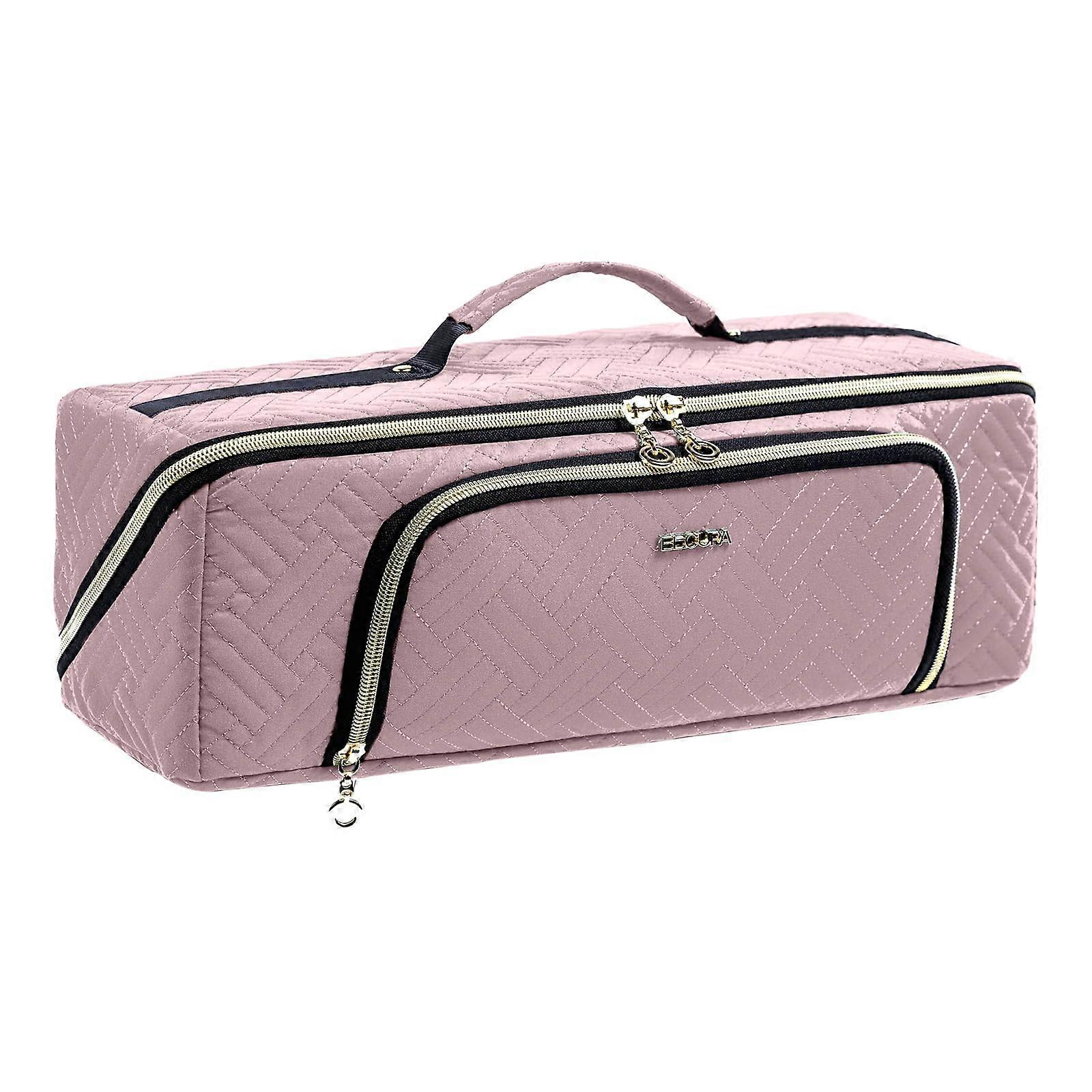 Travel Hair Tools Bag With Iron Mat 2-In-1 Organizer For Blow Dryer, Flat Irons, Curling Irons, And Makeup Essentials
