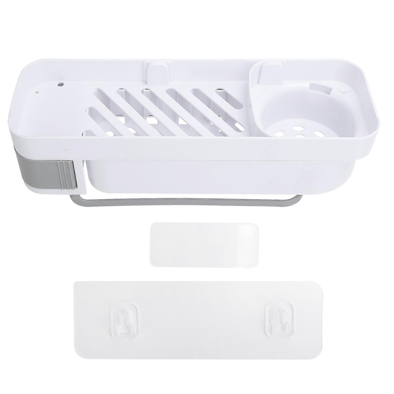 No Drilling Corner Shower Shelf Wall Mounted Bathroom Storage Rack with Towel Hook