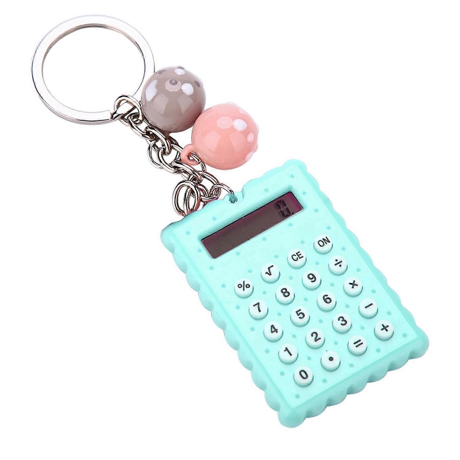 Mini Portable Cute Cookies Style Key Chain Calculator Candy Color Pocket Calculator (Green)