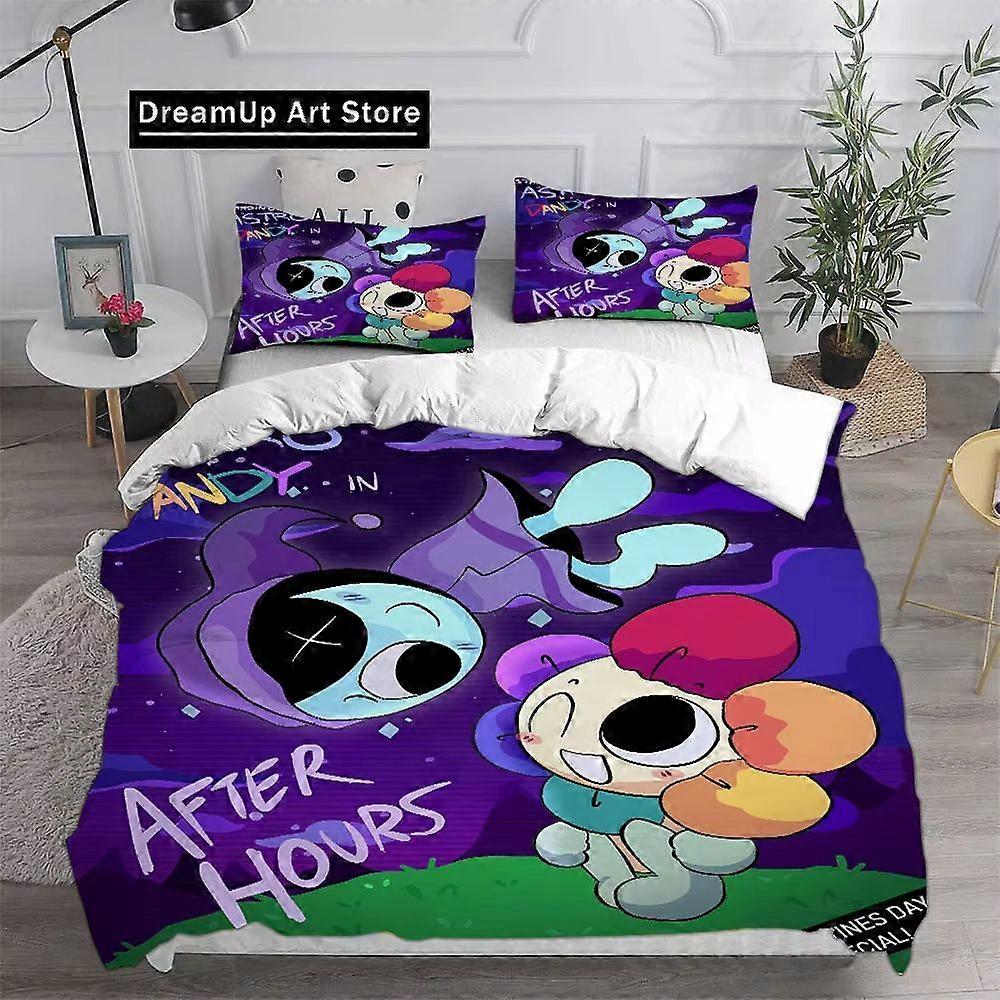 x326 ملاءات سرير كرتون داندي وورلد مجموعة مفروشات للأولاد والبنات غطاء لحاف مزدوج الحجم غطاء وسادة سرير للأولاد غرفة نوم للبالغين مجموعة مفروشات من 3 قطع (1 لحاف كوف