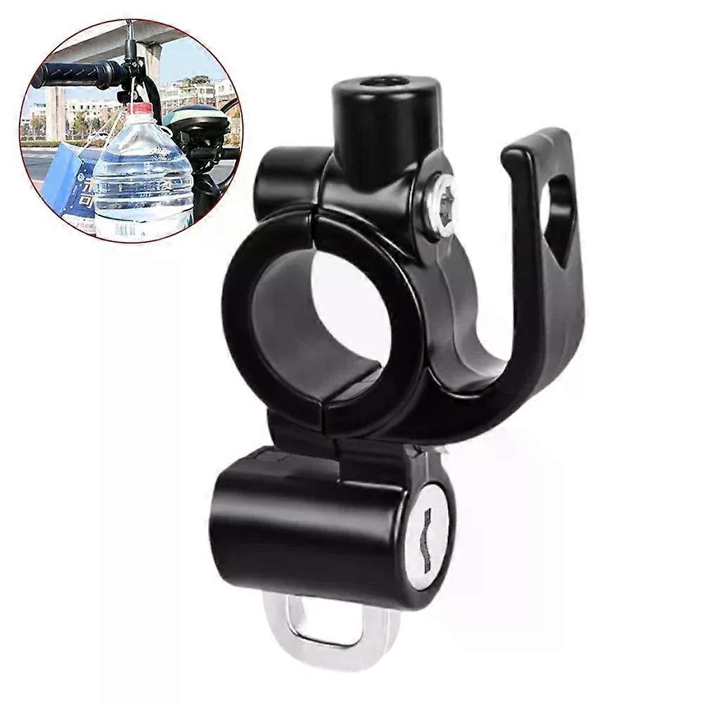 Metal Motorcycle Helmet Lock Anti-Theft Safety Lock with Mirror Bracket Handlebar Hooks Bike Accessory Includes Two Keys