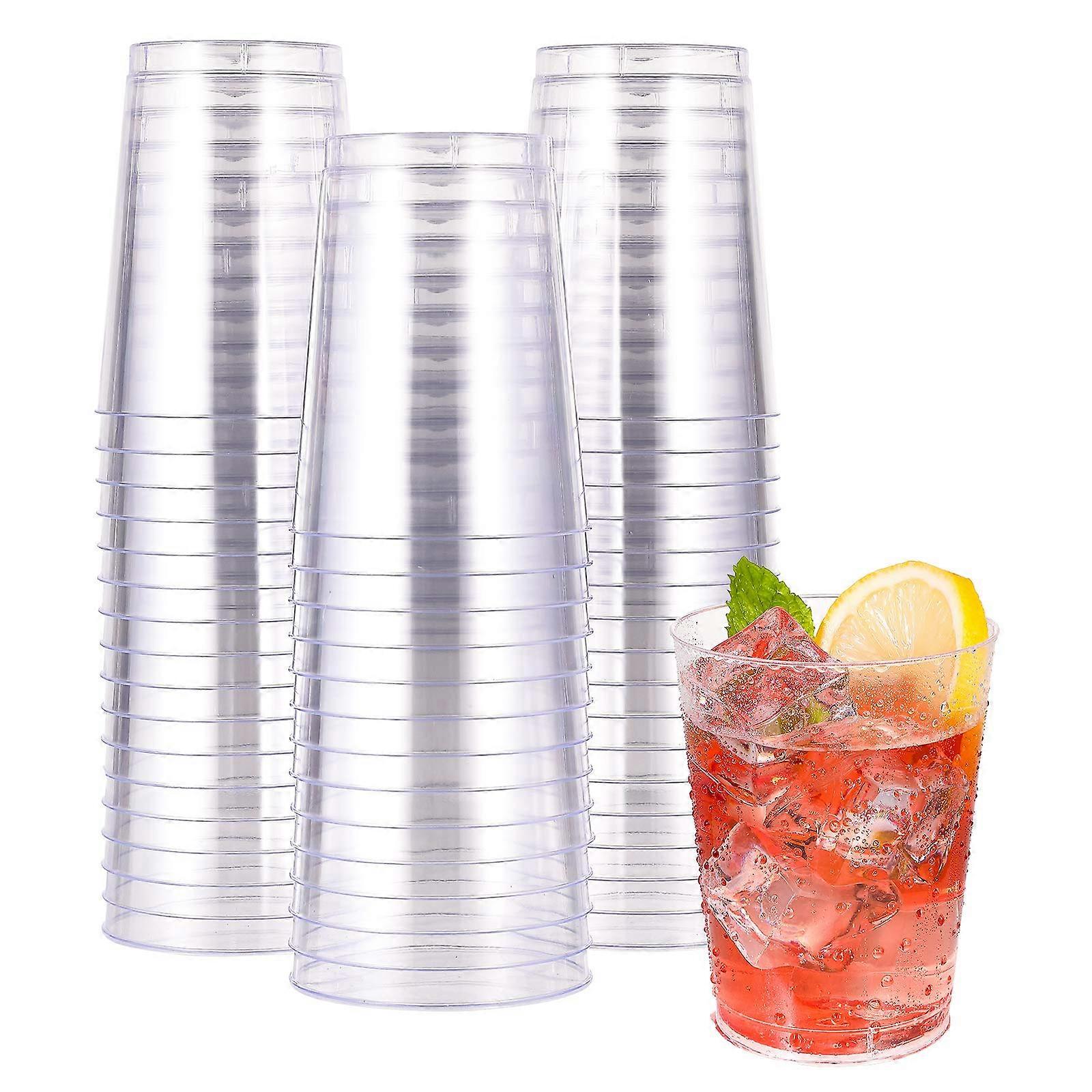 10 oz Clear Plastic Cups - 50 Pack for Parties