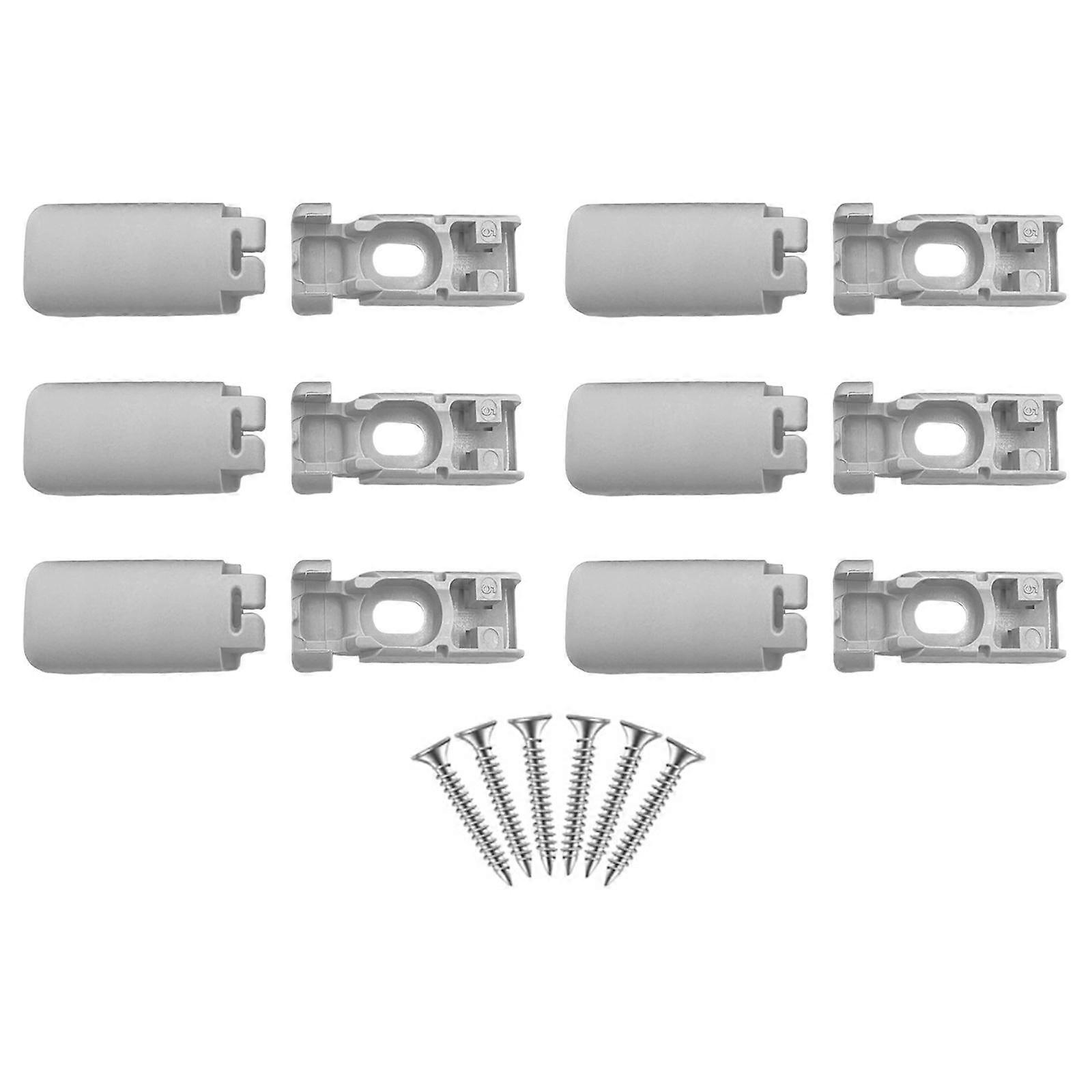 6Pieces Pleated Blind Base Clamping Brackets Tension Shoes with Screws Set for Secure Window Shade Easy Installation