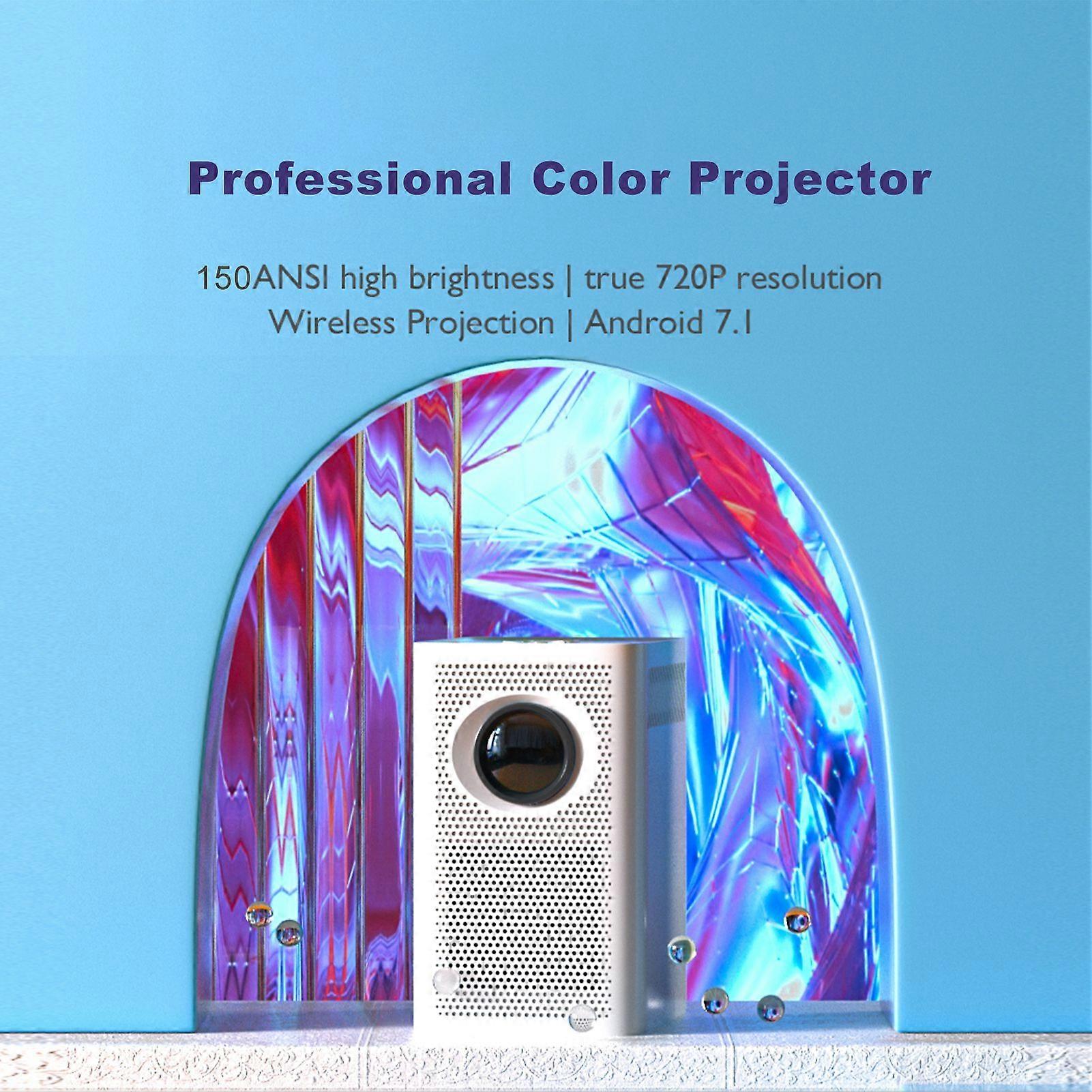 Mini Projector Eye Protection Keystone Correction Portable Projector Android 7 100-inch Large Screen Dustproof Design Barrier-free Connection for
