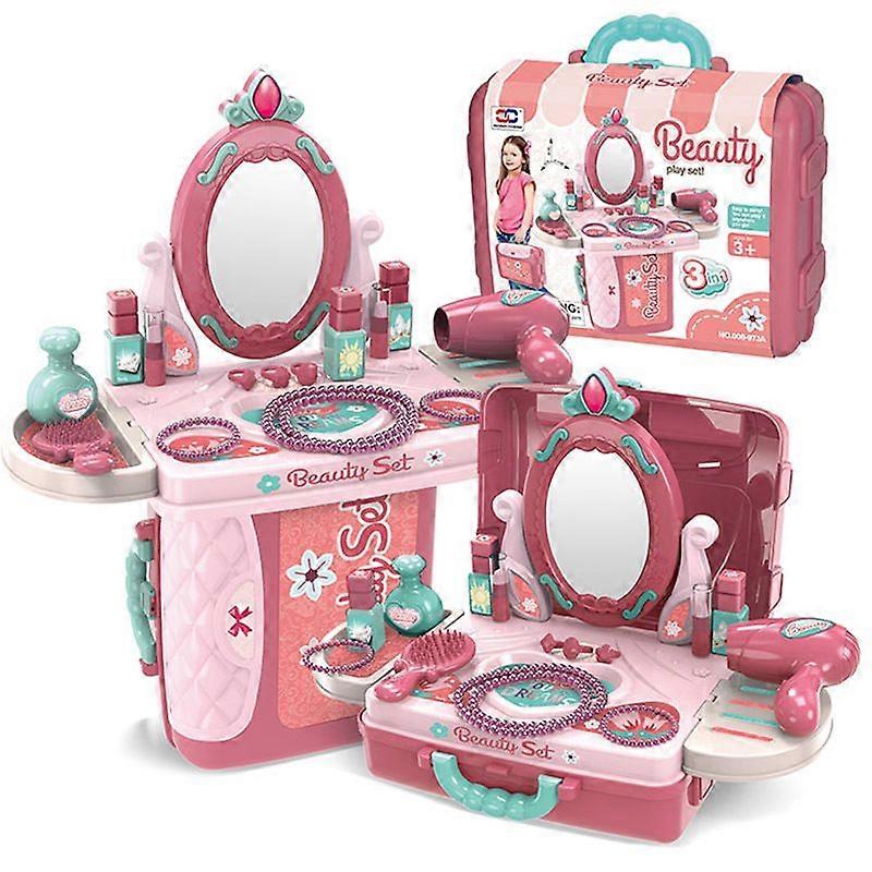 008-973A 化粧台ハンドボックス 0.85kg# 子供用台所用品、ドレッサー、レジ、医者、家族、携帯用スーツケース、おもちゃセット